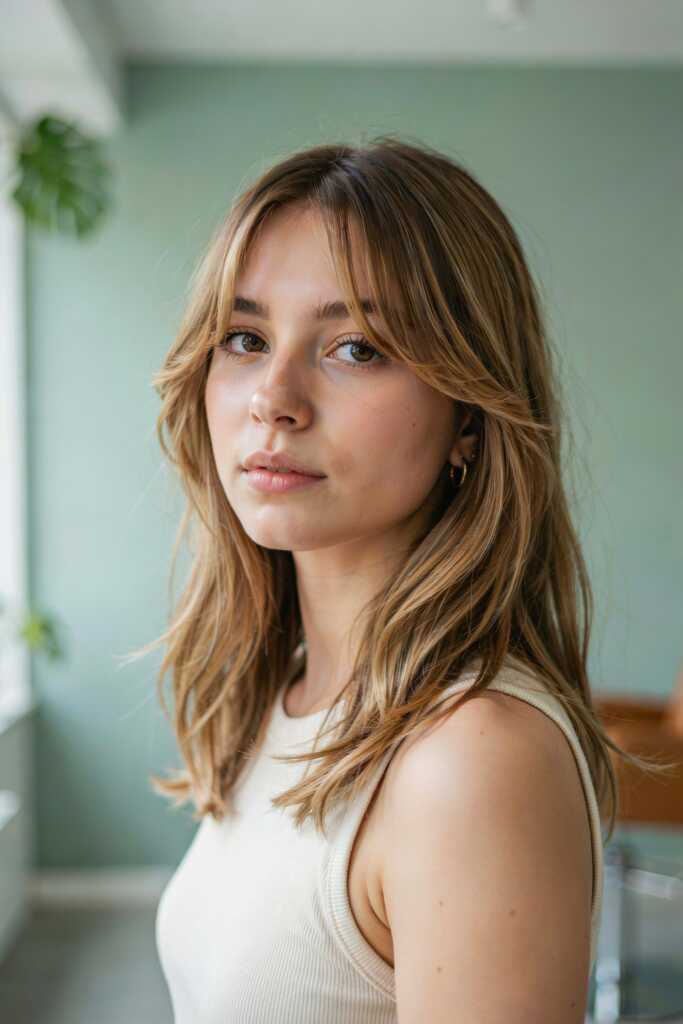 Butterfly Haircut for Round Face