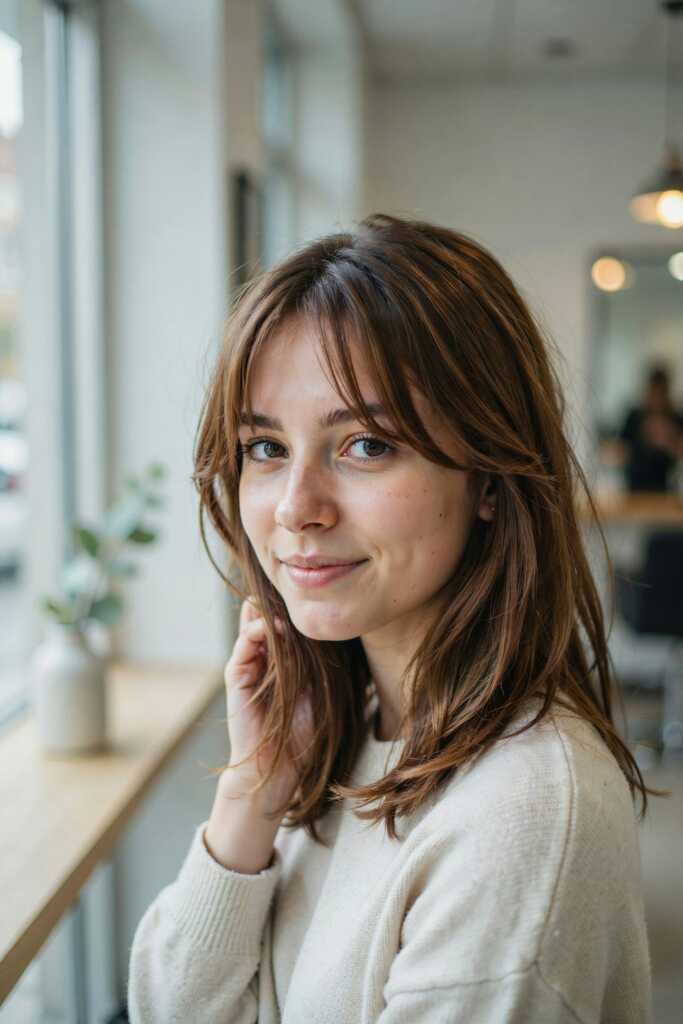 Butterfly Haircut with Side Bangs