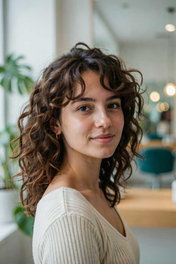 Curly Butterfly Haircut