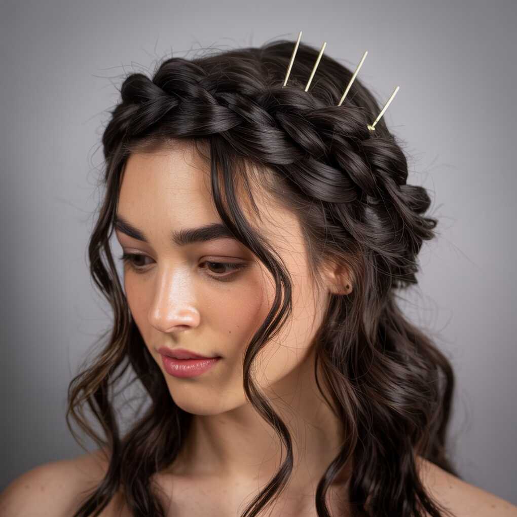 Half-Up Twisted Crown The Updo Illusionist