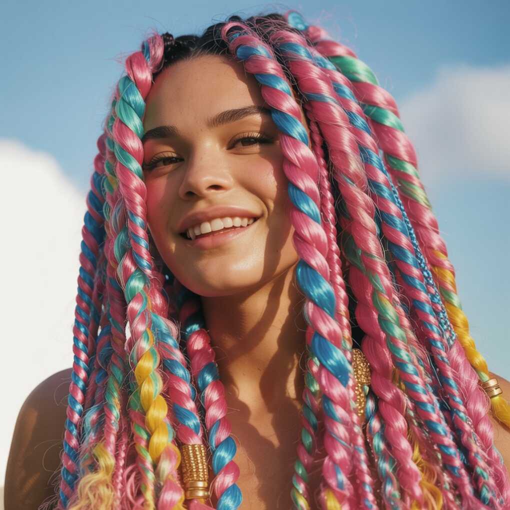 Cardi B’s Colorful Braids Protective Twists for Summer